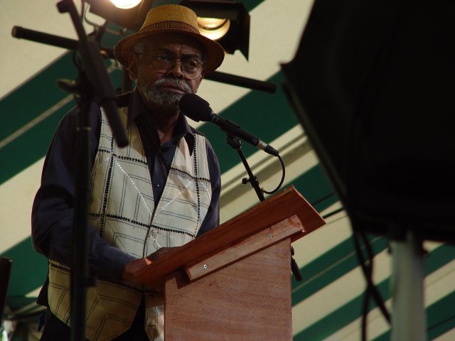 Amiri Baraka, Dodge Poetry Festival 2002; photo by Chris Funkhouser