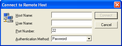 Connect to Remote Host Dialog Box 